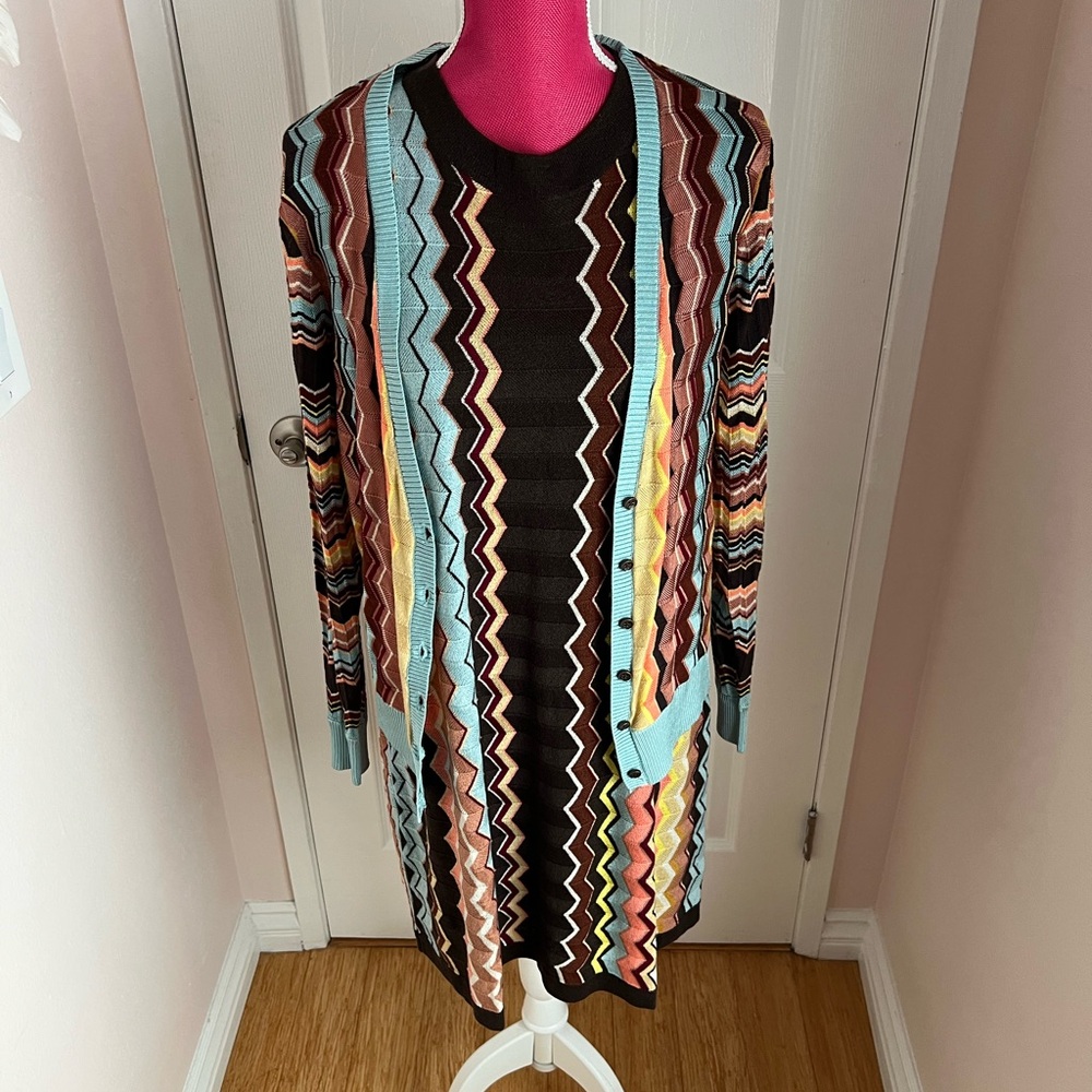 Missoni for Target Zigzag Mini Dress & Cardigan Sweater- Multicolor Size L